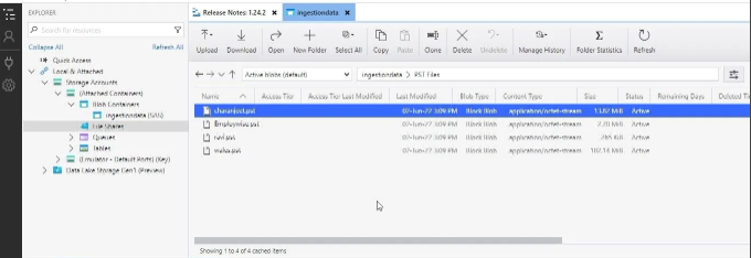 verify uploaded pst files in azure storage